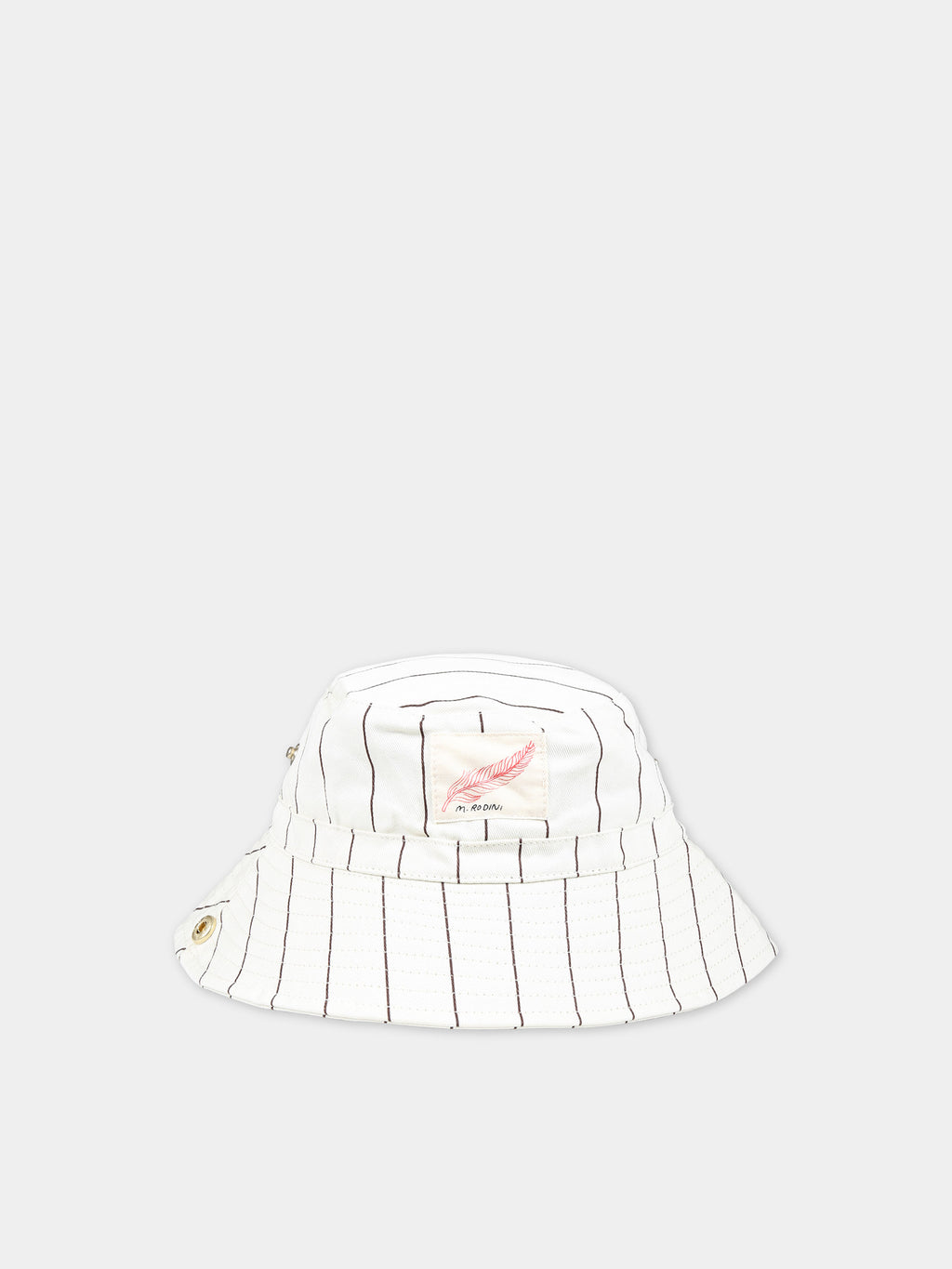 Ivory cloche for kids with stripes